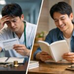 仕事と休息の対比