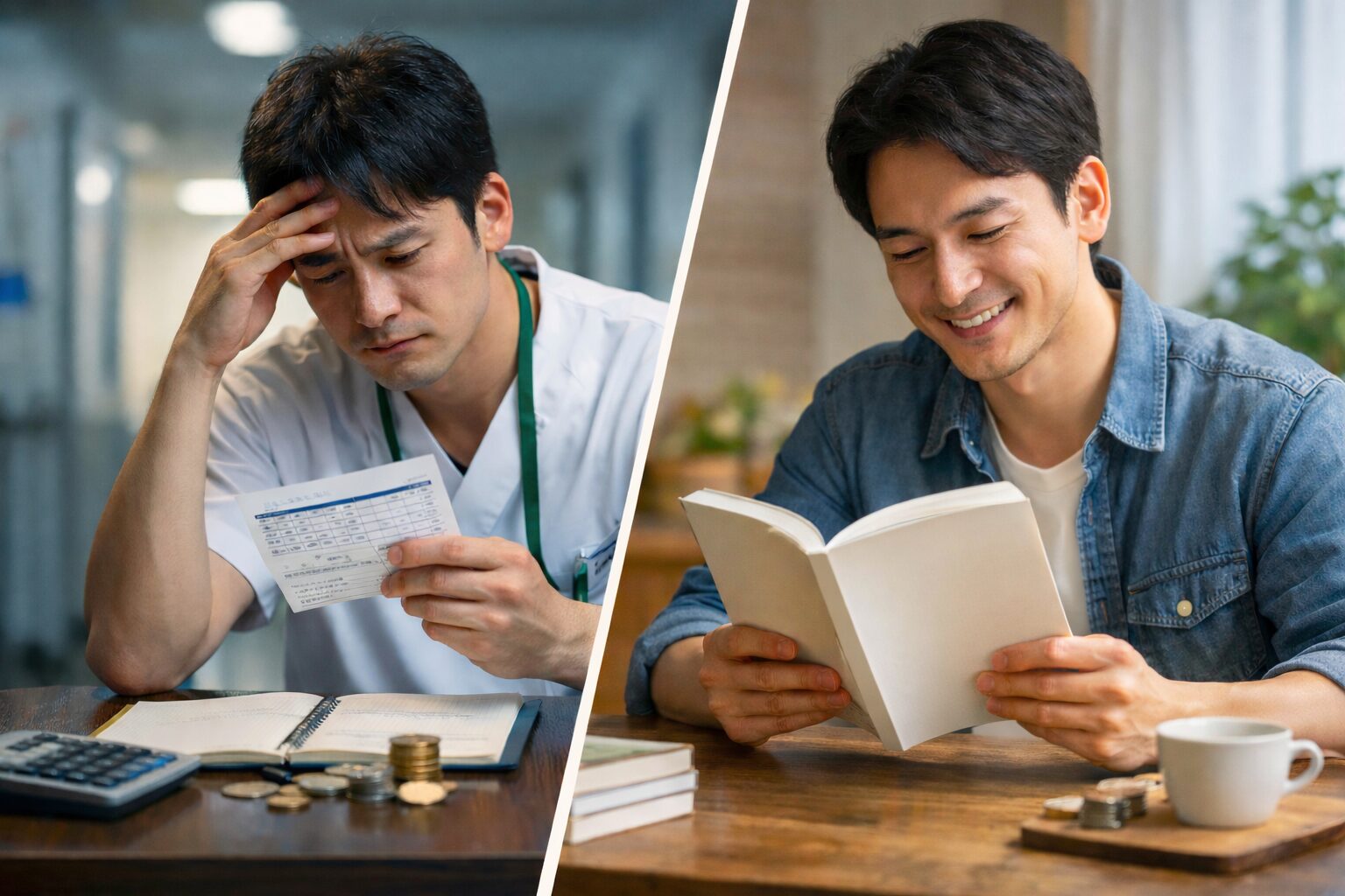 仕事と休息の対比